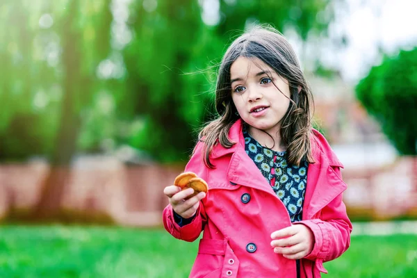 Cute girl with cookies in the hands — Stock Photo, Image