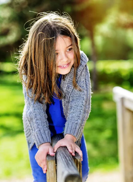 Beautiful portrait of cute child playing — Stock Photo, Image