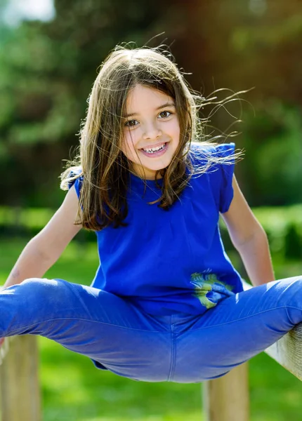 Beautiful portrait of cute child playing — Stock Photo, Image