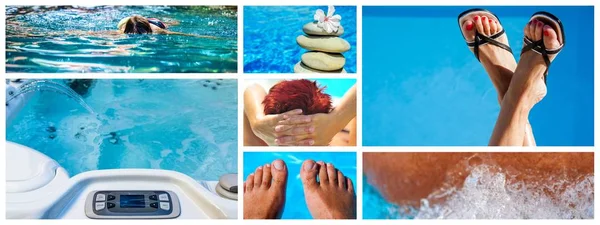 Collage de fotos tema spa compuesto de diferentes imágenes —  Fotos de Stock