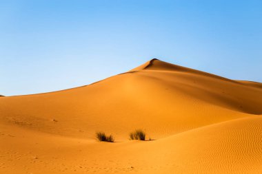 Sahra Çölü 'ndeki kum tepeleri, Merzouga, Fas