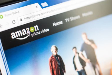 Paris, Fransa - 15 Aralık 2016: Amazon Prime Video ana Web sitesi. Amazon, bir Amerikan elektronik ticaret ve bulut bilgisayar şirketi, Seattle, Washington. Onun iş genişletmek için, 