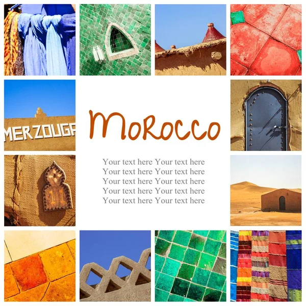 Composizione che mostra i dettagli del paese marocchino con copyspace — Foto Stock