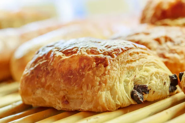 Closeup on chocolate bread in french pastry shop — Stock Photo, Image