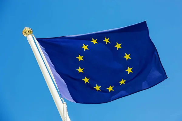 Standard waving flag of the European Union — Stock Photo, Image