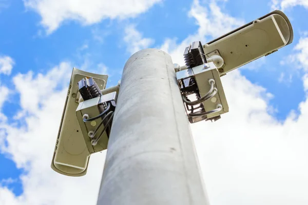 CCTV Security camera and urban video. Closeup view. — Stock Photo, Image