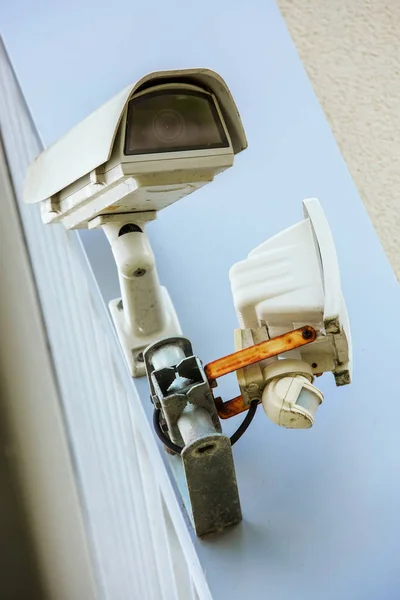 CCTV Caméra de sécurité et vidéo urbaine. Vue rapprochée . — Photo