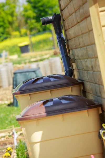 Green Recovery Rainwater Town Garden — Stock Photo, Image