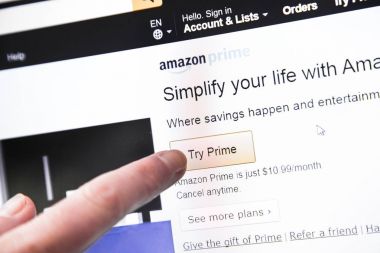 Paris, Fransa - 19 Ekim 2017: Amazon oturum açma sayfası Websit