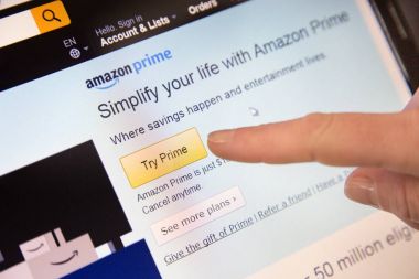 Paris, Fransa - 19 Ekim 2017: Amazon oturum açma sayfası Websit