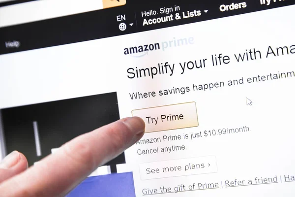 París, Francia - 19 de octubre de 2017: Amazon Iniciar sesión página de Websit — Foto de Stock