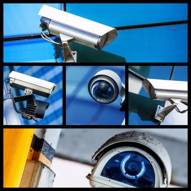 Kolaj closeup güvenlik Cctv kamera veya gözetim sistemi