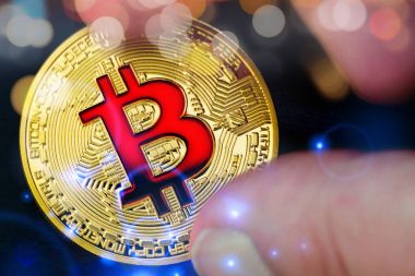 Altın bitcoins (sanal para) bokeh yardım