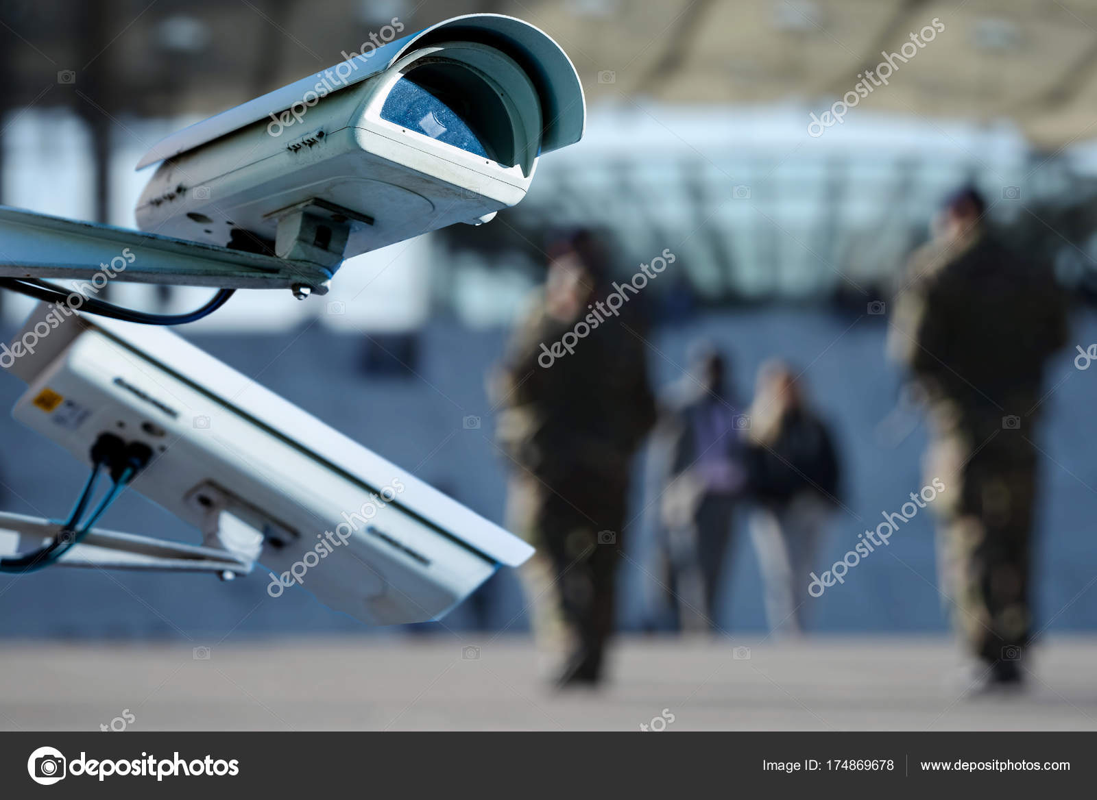 Cámara de seguridad y vídeo urbano primer plano del concepto de vigilancia  y vigilancia de cámaras cctv