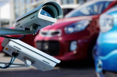 CCTV kamera veya gözetim sistemi izleme araba satıcısı için