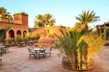 M'hamid, Morocco - February 22, 2016: Chez le Pacha hotel inside view clipart