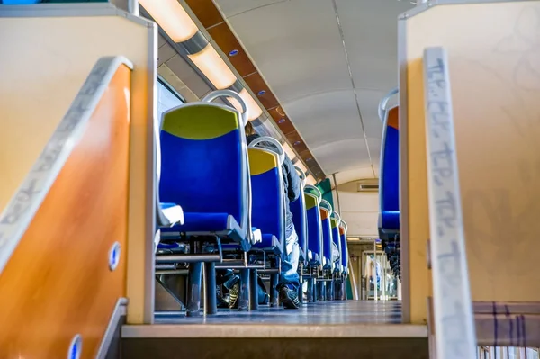 An interior view of Parisian public transport — Stock Photo, Image