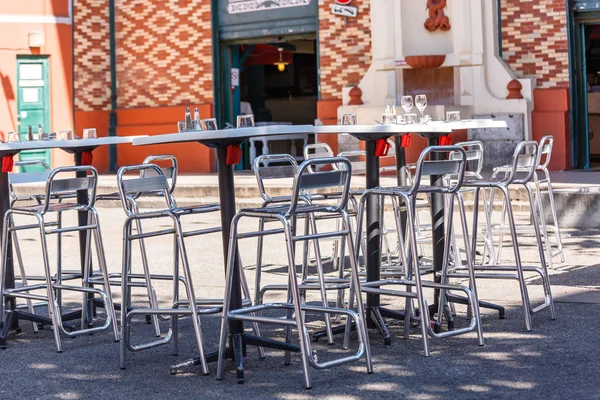 Closeup Dining Table Chair Restaurant Cafe Daytime — Stock Photo, Image