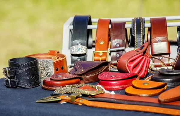 Men's accessories on the wooden table — Stock Photo, Image