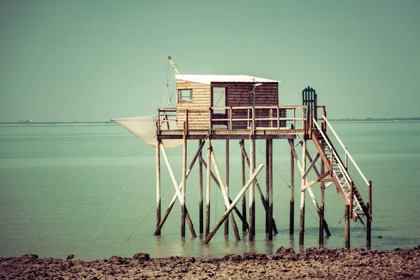 French carrelet on west coast of France; ile de re. — Stock Photo, Image