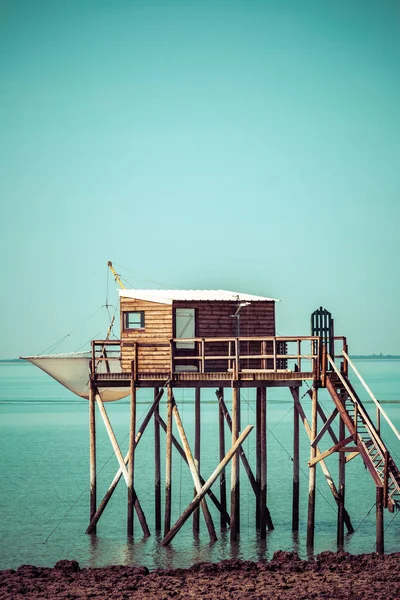 French carrelet on west coast of France; ile de re. — Stock Photo, Image