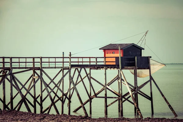 French carrelet on west coast of France; ile de re. — Stock Photo, Image