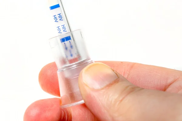 Focus on an HIV self-test with seronegative result — Stock Photo, Image