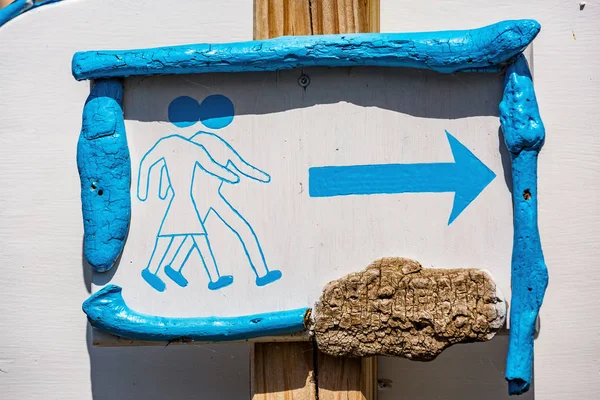 Pedestrian street sign in blue — Stock Photo, Image