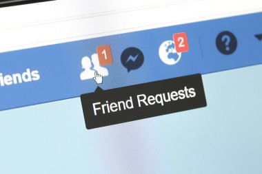Facebook web sayfası closeup ile tebliğ