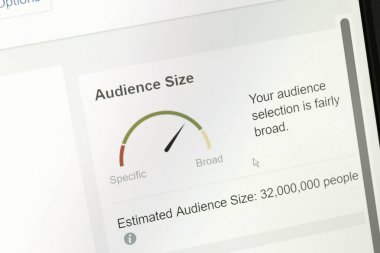 Seyirci ayrıntıları Facebook Reklam Yöneticisi modülü göre tahmini