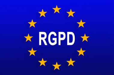 Avrupa Birliği bayrağı ile Rgpd kelime içinde