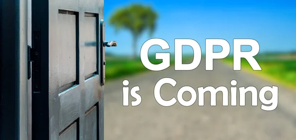 Concepto de puerta con carretera sobre la ley GDPR — Foto de Stock