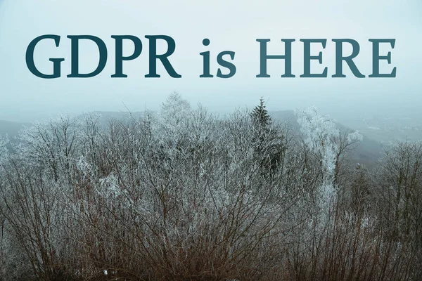 Concept about GDPR Law with winter landscape — Stock Photo, Image