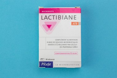 Mavi bakkal alanındaki Lactibiane kutusuna yakın çekim