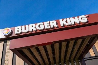 Cognac, France - February 21, 2020:Storefront of the Burger King restaurant. Burger king is a large American fast food chain with more than 13,000 points of sale in 88 countries