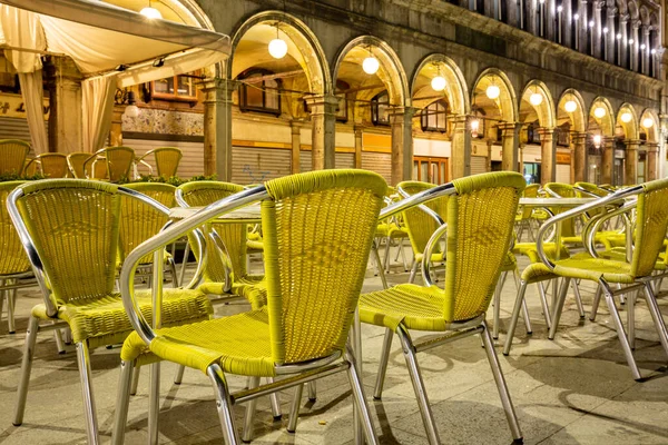Венеция Италия Марта 2015 Ночной Вид Площадь Сан Марко Множеством — стоковое фото