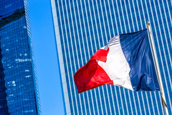 Crumpled Half Masted French Flag Symbolically Depicting Economic Decline Crisis — Stock Photo, Image