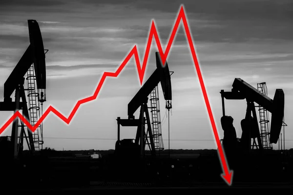 Ilustración Explícita Que Representa Caída Histórica Del Precio Del Petróleo —  Fotos de Stock