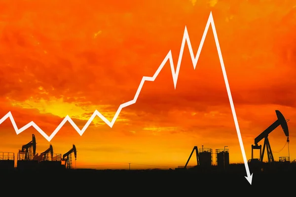 Ilustración Explícita Que Representa Caída Histórica Del Precio Del Petróleo —  Fotos de Stock