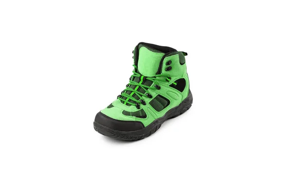Mens winter boots green for expeditions of travel isolated on a white background — Stock fotografie