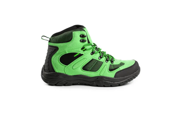 Mens winter boots green for expeditions of travel isolated on a white background — Stock fotografie