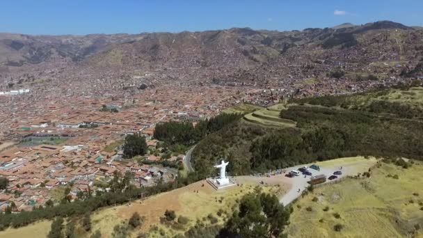 Saqsaywaman Ruinas Antiguas Ciudad Perú Vista Aérea Con Aviones Teledirigidos — Vídeos de Stock