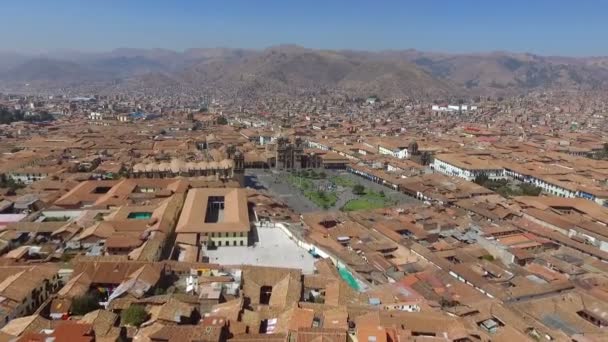 Cusco Stad Peru Luchtfoto Drone Dak Uitzicht Cusco Een Stad — Stockvideo