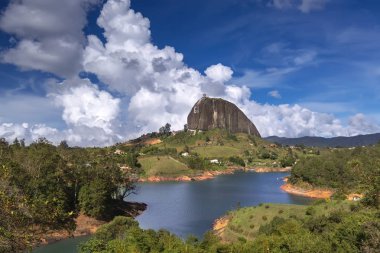 View of The Rock El Penol near the town of Guatape, Antioquia in clipart