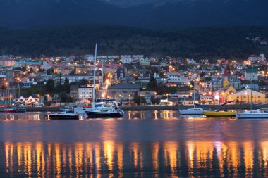 Bir görünümü Ushuaia, Tierra del Fuego, Arjantin