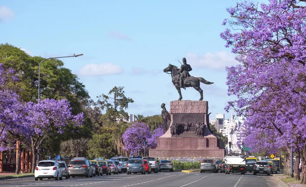 Buenos Aires, 11 November: Voorjaar bloeiende jacaranda in Buenos A — Stockfoto