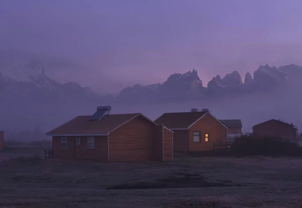 Brouillard dans le parc national des Torres del Paine, Patagonie, Chili — Photo