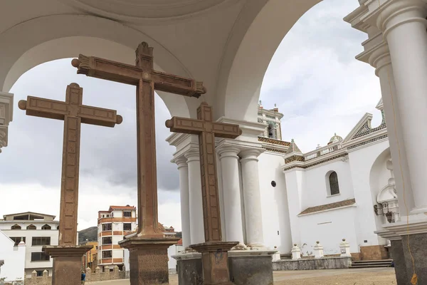 Basilica in Copacabana, Lake Titicaca, Bolivia — Stock Photo, Image