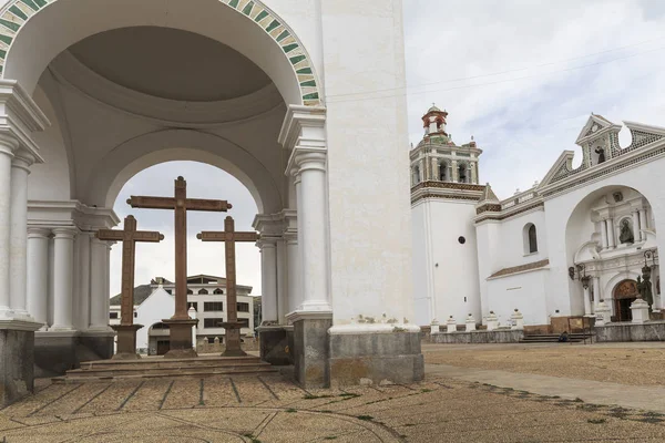 Basiliek in Copacabana, het Titicacameer, Bolivia — Stockfoto