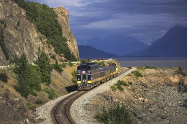 Anchorage, Alaska, Amerika Birleşik Devletleri - 07 Haziran 2017: Alaska demiryolu seyahat 